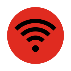 Icon representing advanced technology with a wifi symbol.