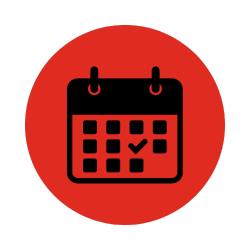 Icon representing scheduled servicing with a calendar symbol.